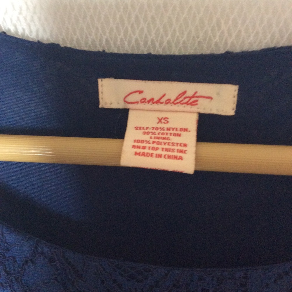 Candalite Navy Lace Overlay Sleeveless Dress XS - Picture 5 of 8